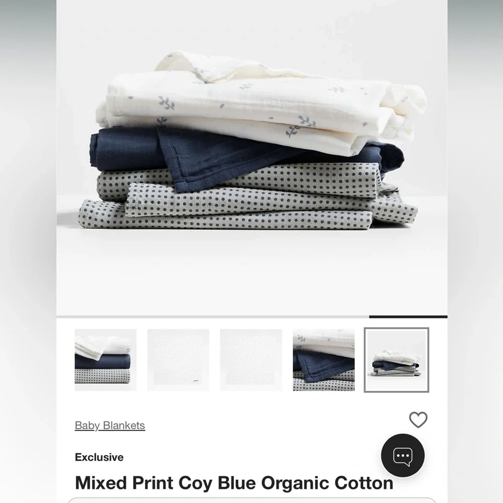 Mixed Print Organic Cotton Gauze Baby Swaddle Blankets, Set of 3